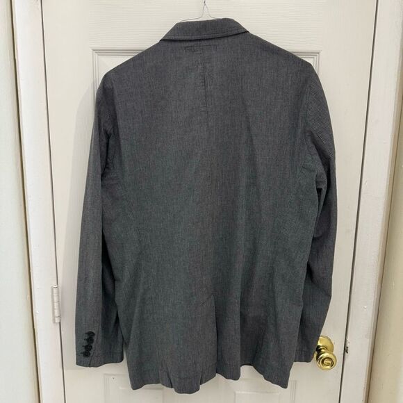 Marc Ecko Cut and Sew Unstructured Blazer Pinstripe Gray Cotton Size XL Casual - Picture 2 of 4
